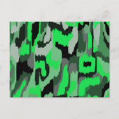 緑と黒の抽象芸術アート ポストカード (正面)