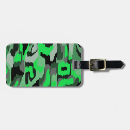 緑と黒の抽象芸術アート ラゲッジタグ