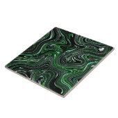 緑と黒の抽象芸術大理石 タイル (側面)