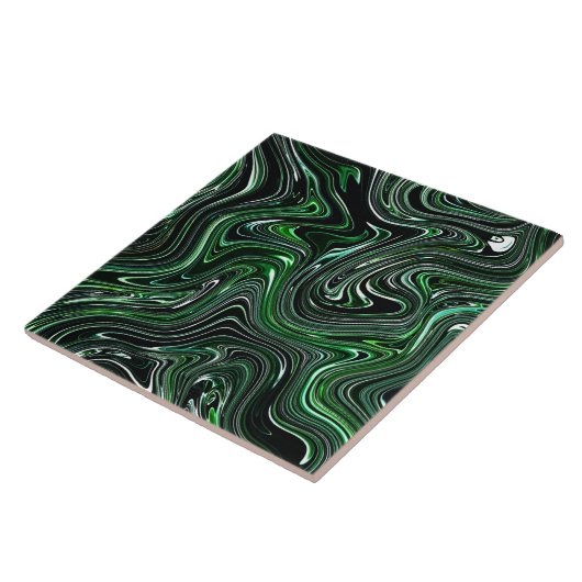 緑と黒の抽象芸術大理石 タイル (側面)