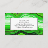 緑と黒の抽象芸術流体アート 名刺 (裏面)