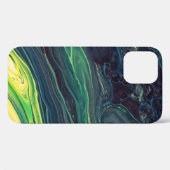 緑と黒の抽象芸術絵画 Case-Mate iPhoneケース (裏面 (横))