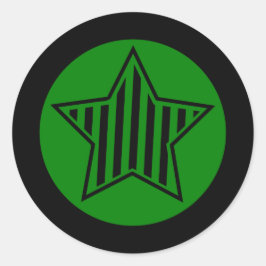 緑と黒の星の丸いシール ラウンドシール
