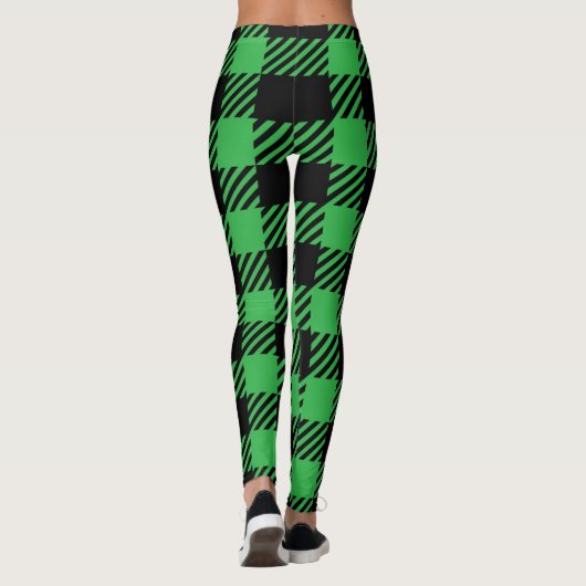緑と黒の格子模様のレギンス レギンス (裏面)