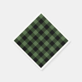 緑と黒の格子縞 スタンダードカクテルナプキン (角)