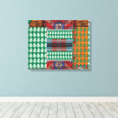 緑と黒の模様で、中央に木がある キャンバスプリント (インサイチュ (ウッドフロア))