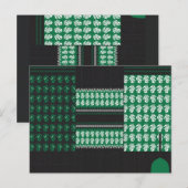 緑と黒の模様で、中央に木がある ポストカード (正面/裏面)