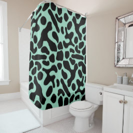 緑と黒の毒ダーツカエル シャワーカーテン