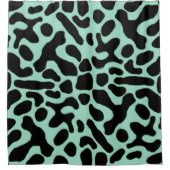 緑と黒の毒ダーツカエル シャワーカーテン (正面)