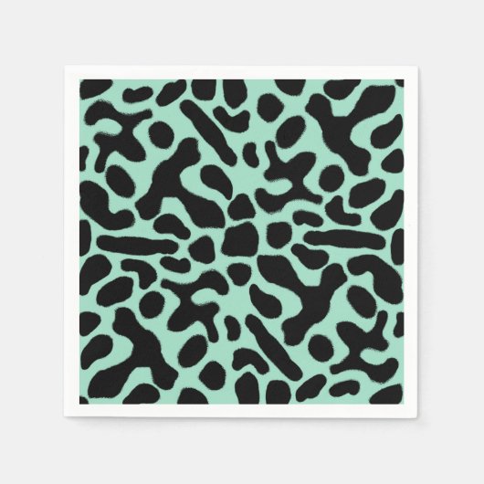 緑と黒の毒ダーツカエル スタンダードカクテルナプキン (正面)