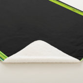 緑と黒の毛布60"x 80" シェルパブランケット (3/4)