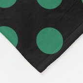緑と黒の水玉模様 フリースブランケット (角)