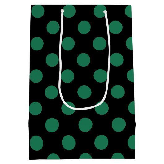 緑と黒の水玉模様 ミディアムペーパーバッグ (裏面)