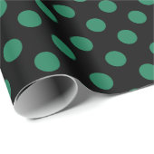緑と黒の水玉模様 ラッピングペーパー (ロールコーナー)