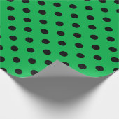 緑と黒の水玉模様 ラッピングペーパー (角)