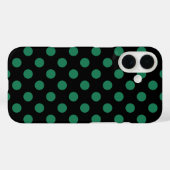 緑と黒の水玉模様 Case-Mate iPhoneケース (裏面 (横))