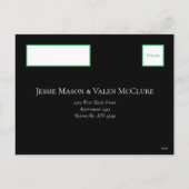 緑と黒の渦巻きゴシッ結婚クス シーズンポストカード (裏面)