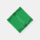 緑と黒の渦巻きゴシッ結婚クス スタンダードカクテルナプキン (角)