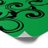 緑と黒の渦巻きゴシッ結婚クス ポスター (角)