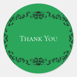 緑と黒の渦巻きゴシッ結婚クス ラウンドシール