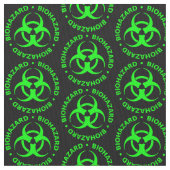 緑と黒の生物学的災害［有害物質］のシンボルファブリック ファブリック (クローズアップ)
