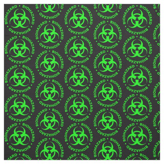 緑と黒の生物学的災害［有害物質］のシンボルファブリック ファブリック (見本)