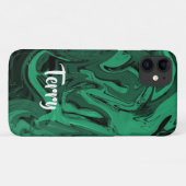 緑と黒の白い大理石 Case-Mate iPhoneケース (裏面(横))