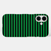 緑と黒の縦ストライプ列 Case-Mate iPhoneケース (裏面 (横))