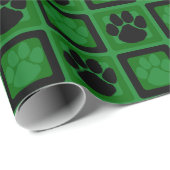 緑と黒の繰り返し印刷 ラッピングペーパー (ロールコーナー)