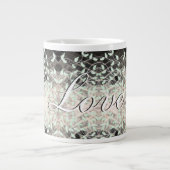 緑と黒の美しい葉のマグカップ ジャンボコーヒーマグカップ (正面)