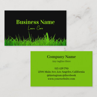緑と黒の芝生気に 名刺