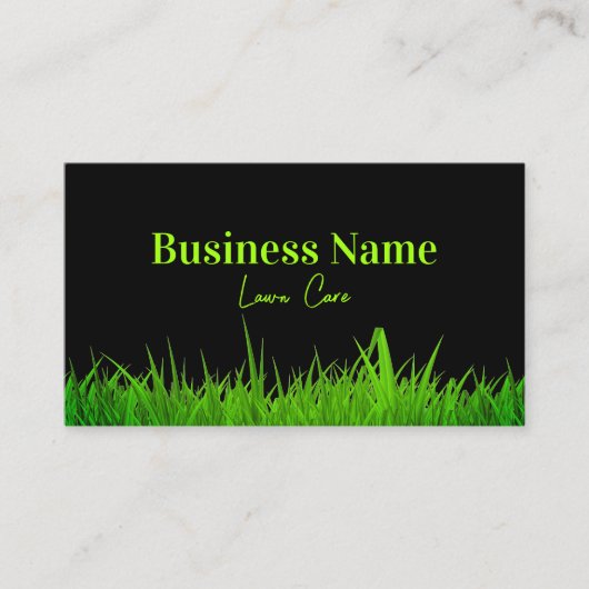 緑と黒の芝生気に 名刺 (正面)