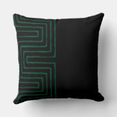 緑と黒の部族アフリカの泥の布のパターン クッション (裏面)