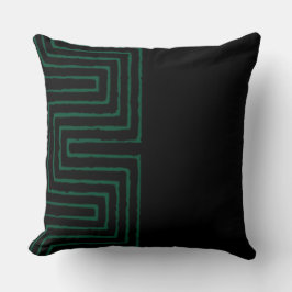 緑と黒の部族アフリカの泥の布のパターン クッション