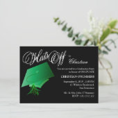緑と黒の高校卒業パーティー  招待状 (スタンド正面)