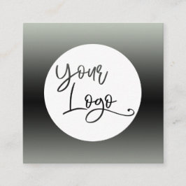 緑と黒カスタムのロゴを追加しまグラデーションす スクエア名刺