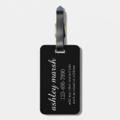 緑と黒バッファロープレイドパターンモノグラム ラゲッジタグ (裏面縦)