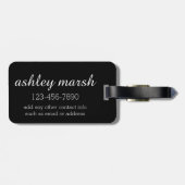 緑と黒バッファロープレイドパターンモノグラム ラゲッジタグ (裏面横)