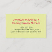 緑と黒板の自家栽培野菜柄 名刺 (裏面)