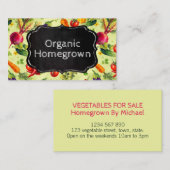緑と黒板の自家栽培野菜柄 名刺 (正面/裏面)