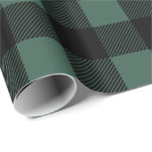 緑と黒素朴のバッファロープレイドクリスマス ラッピングペーパー (ロールコーナー)