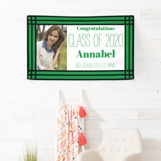 緑と黒1枚のフォトジオメトリグラード 横断幕 (インサイチュ)