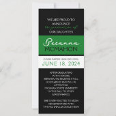 緑と黒9枚の写真卒業のお知らせ 招待状 (裏面)