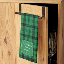 緑と黒 – 居心地の良いプレイス キッチンタオル