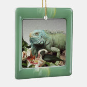 緑によって大理石模様をつけられるルーサイトモダンなフレームの正方形 セラミックオーナメント (右)