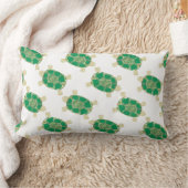 緑によって斑点を付けられるカメの枕 ランバークッション (ブランケット)