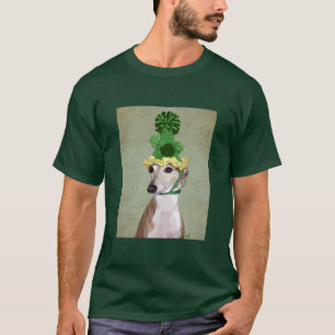緑によって編まれる帽子のグレイハウンド Tシャツ