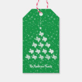 緑にテキサス州クリスマスツリーを走り書き ギフトタグ (正面)