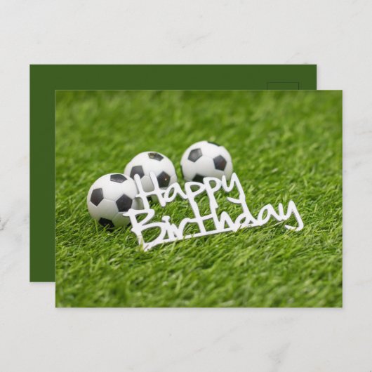 緑にハッピーバースデーの言葉  ポストカード (正面/裏面)