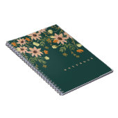 緑にピンクとオレンジの花 ノートブック (右側)